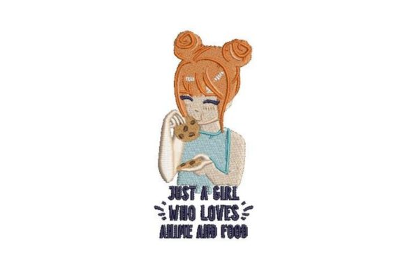 Anime Style Girl Eating a Cookie Embroidery Review