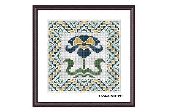 Art Nouveau Iris Flower Cross Stitch Review