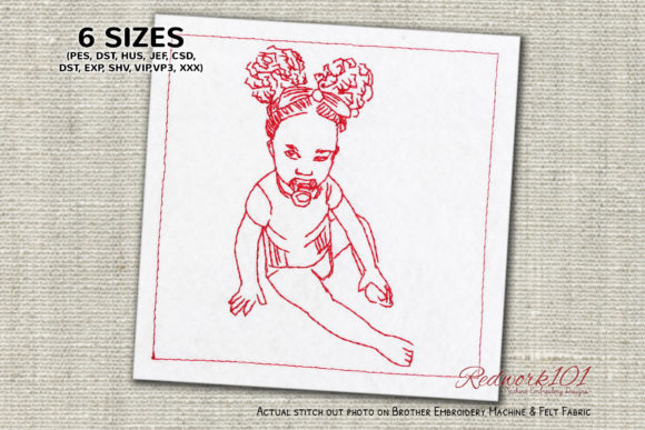 Baby Girl with Pacifier Embroidery Review
