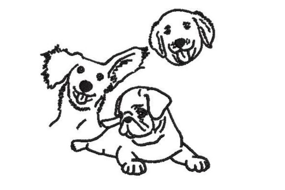 Dog Digital Stamps Review for Embroidery Projects