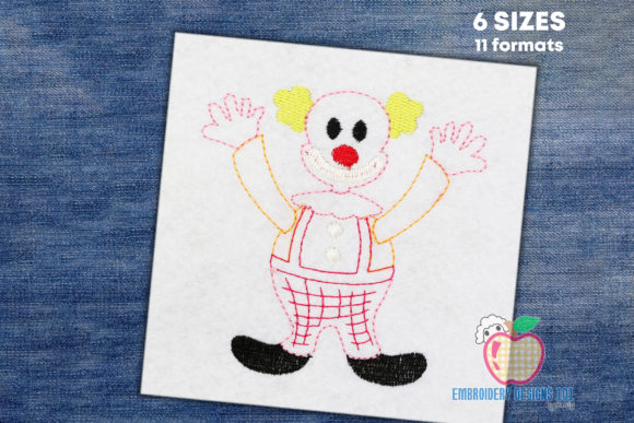 Joker Clown: A Playful Embroidery Design for Personalized Gifts