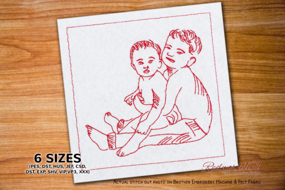 Little Boy with His Baby Brother Embroidery Review